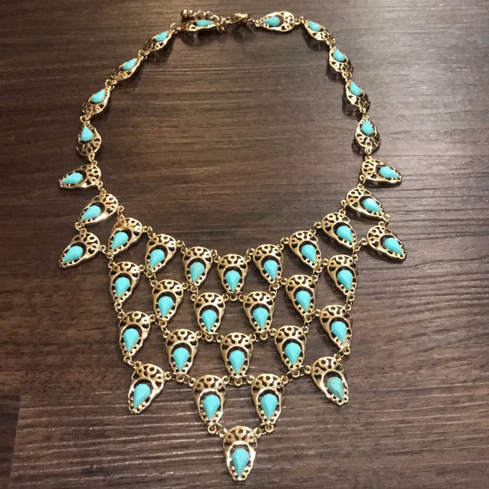 Gold + turquoise necklace